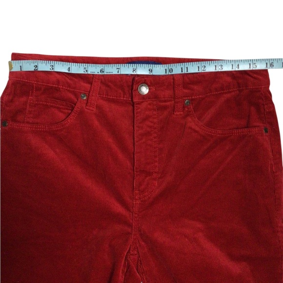 Talbots Red Corduroy Pants Size 6 High Waist Straight Leg - Picture 5 of 10